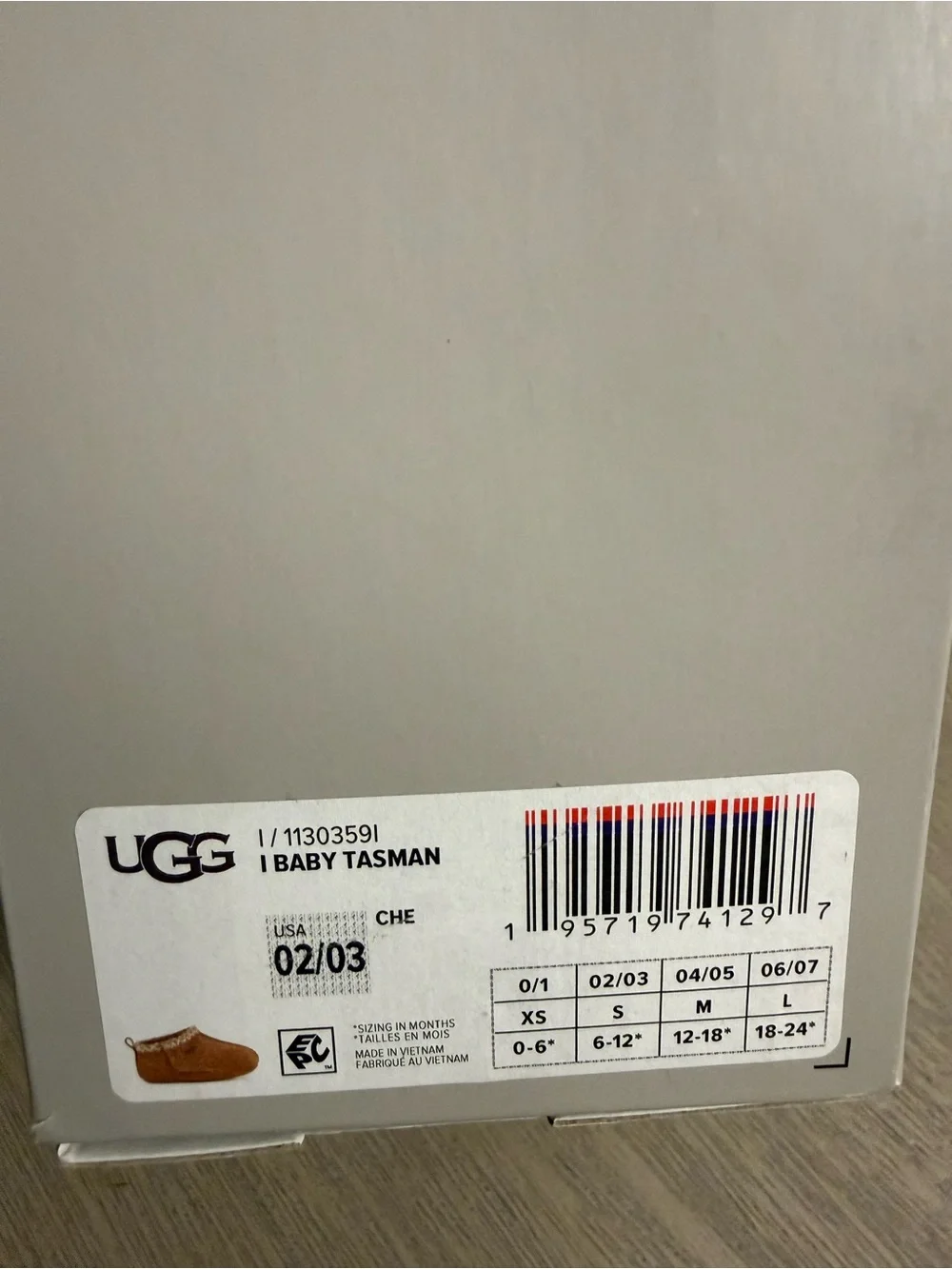 UGG Baby Moccasin Booties in Camel with Trim
